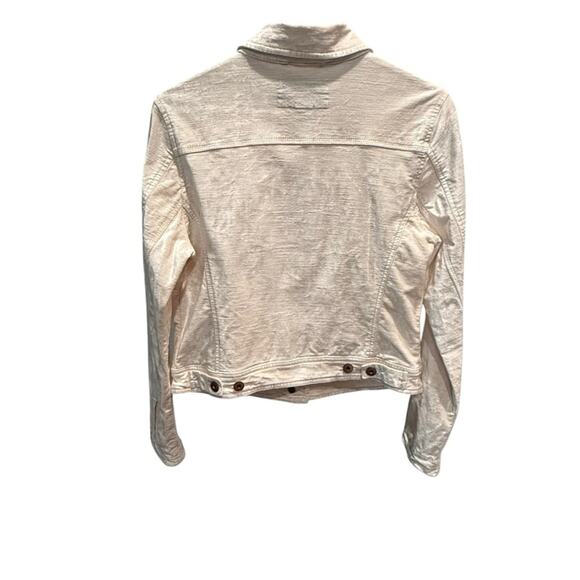 Pilcro and The Letterpress Stretch Velveteen Women's Pink Cream Jacket Size M - Picture 2 of 4